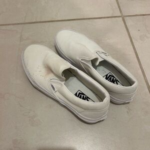Vans White Slip-On Sneakers (Small stain)